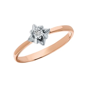 

Gold ring with diamonds sunlight sample 585