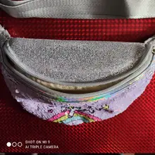 Riñonera con dibujos de unicornios para mujer y niña, bolso de hombro con purpurina, para teléfono, color rosa