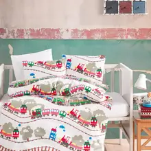 Леди Мода поезд 4 шт фланелевый Детский комплект постельного белья для зимы | 100x150 см хлопок мультфильм детский комплект постельного белья из Турции