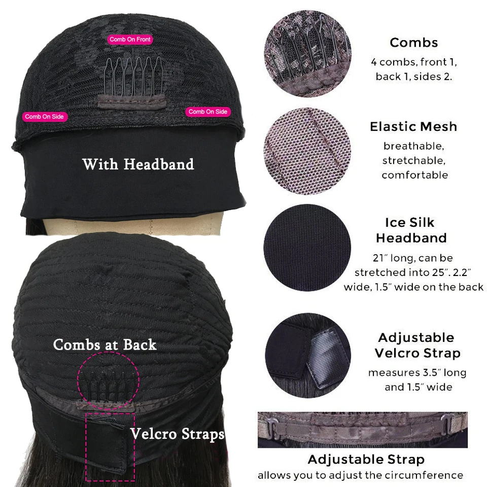 Curly Hair Headband Wig Human Hair Super Easy Half Wig Brazilian Remy Hair Headband Wigs Full Machine Made Wigs 180% For Women-08