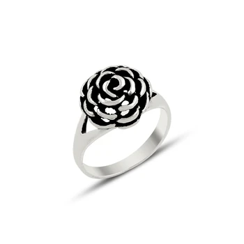 

Silver 925 Sterling Rose Figured Ring Without Stone