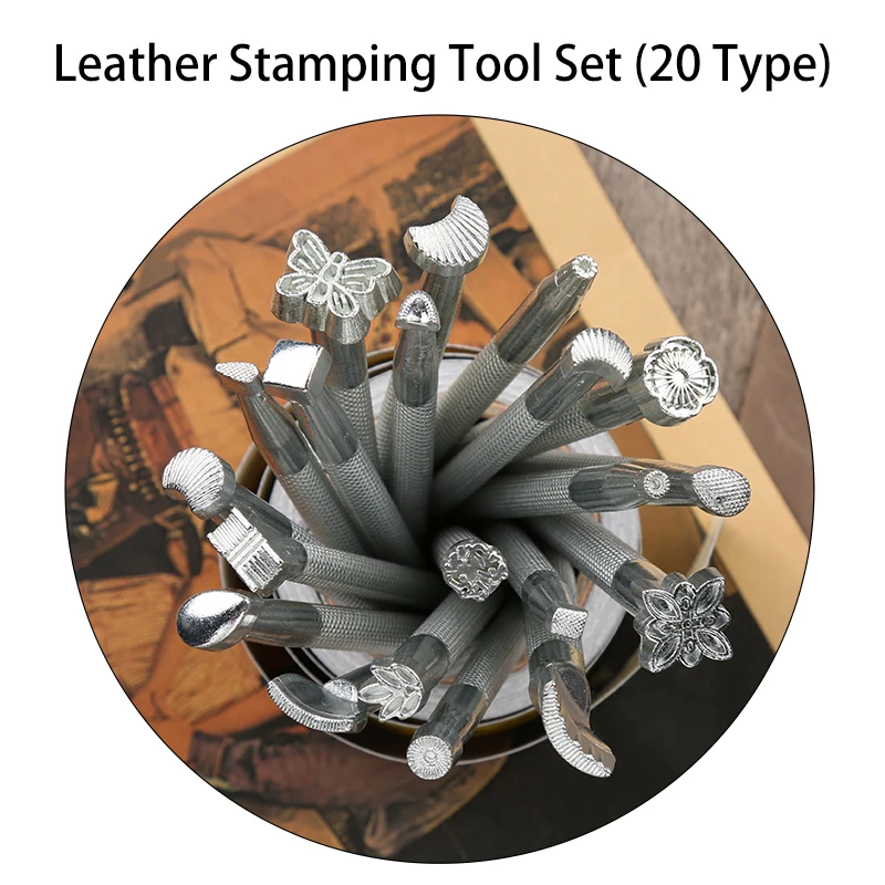 Leather Stamping Tools Handmade Seal Sculpture Metal Leather Processing Saddle Printinting Craft Tool Set