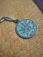 Mi forma Tetragrammaton dije en forma de talismán encanto hombres collar de acero inoxidable Wiccan Pagen pentagrama Pentáculo amuleto regalo de la joyería
