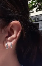 Silver Earrings Jewelry Asymmetrical 925-Sterling-Silver Women Fashion Real Heart 