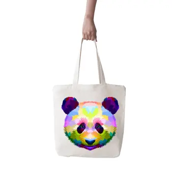 

Angemiel Bag Big Color Panda Portrait Shopping Beach Tote Bag