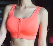 Women Underwear Crop-Top-Bra Athletic-Vest Fitness Push-Up Yoga Zipper Cloud Hide Front