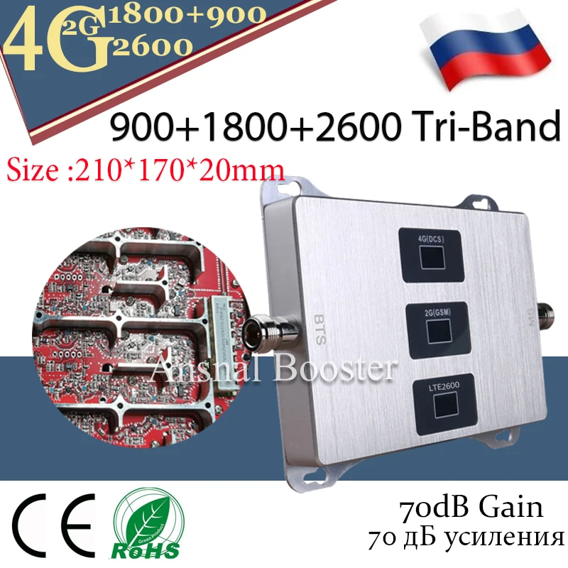 Amplifier4G 900/1800/2600mHZ Tri-Band CellPhone