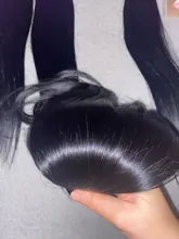 Beaufox-extensiones de pelo ondulado brasileño, extensiones de cabello humano liso, Natural/negro azabache, Remy, 1/3/4 unidades, 8-30 pulgadas