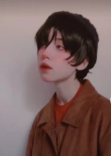 QQXCAIW-Peluca de pelo sintético para hombre, Cosplay, corta, recta, para fiesta, negro, 32 Cm, resistente al calor