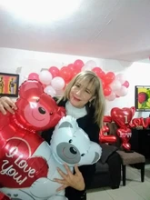 Balloon-Decoration Heart-Balloons Wedding Valentines-Day-Event I-Love-You Double-Bear