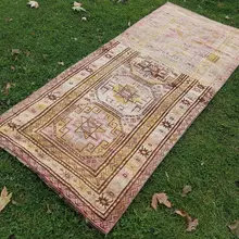 Винтажный тканый ковер 3'2'' X 7'9''/96X235 см