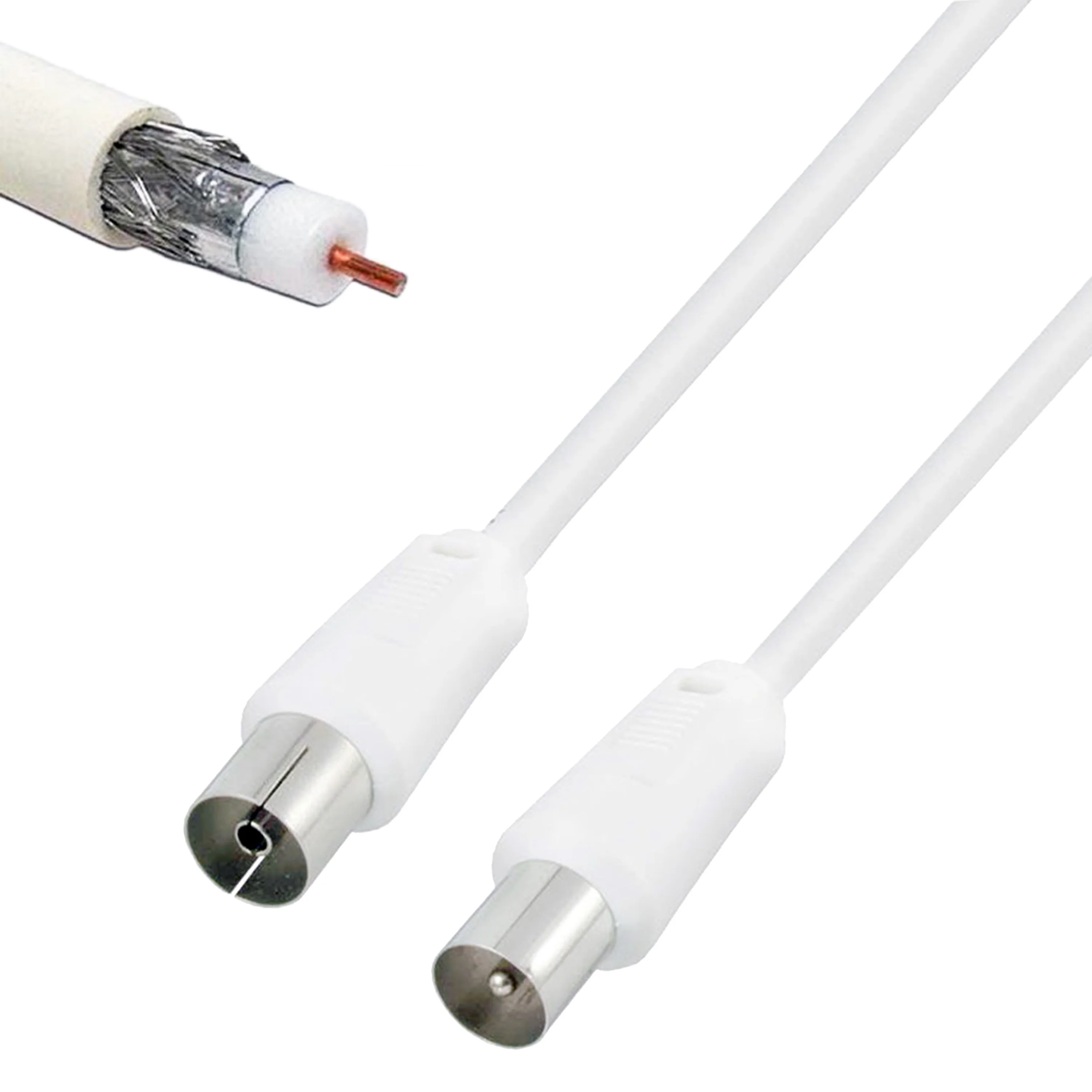 Cable Coaxial para Antena 1.5 5 10 15 20 30 40 50 Metros TV Bobina Rollo  TDT HDTV RG6U Satellite Aerial SAT TVwire