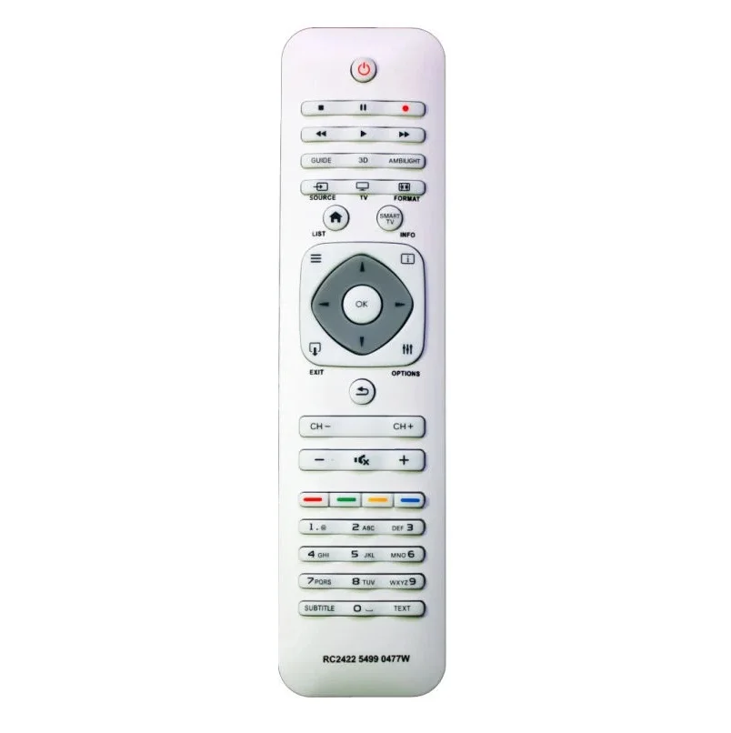 Afstandsbediening Voor Philips Rc 242254990477W (242254990507, Ykf314-001w) 3D Smart Tv Wit, 32pfl6087t, 47pdl690 7 T/12, 32pfl5008h Afstandsbediening Voor Philips Rc 242254990477W (242254990507, Ykf314-001w) 3D Smart Tv Wit, 32pfl6087t, 47pdl690 7 T/12, 32pfl5008h
