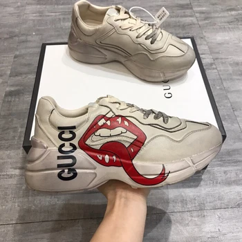 

Rhyton sneaker with mouth print GG Shoes 2020,Luxury shoes for man