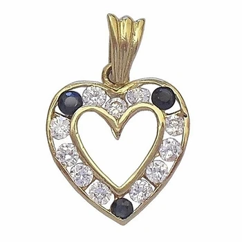 

18k gold pendant zircon Sapphire [441]