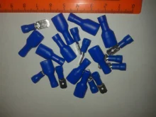 6,3mm azul mujer/hombre Spade eléctrico aislado conectores de virola
