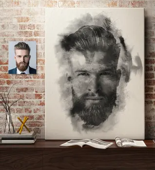 

Personalized Male Abstract Charcoal Illustrative Canvas Print (50x70 cm.) 6