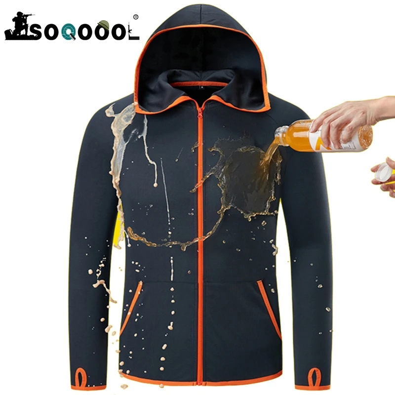 

SOQOOOL Waterproof Jacket Men Sun Protective Climbing Jacket Outdoor Trekking Hiking Jackets Light Fishing Jacket With Pockets