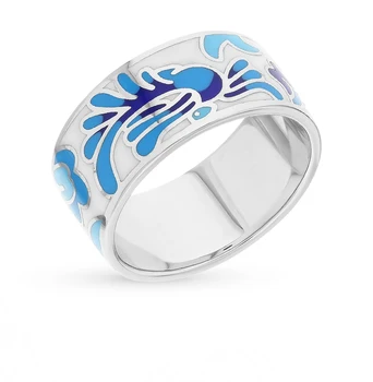 

Silver ring with enamel sunlight sample 925