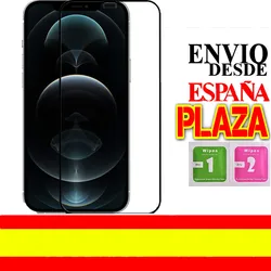 Protecteur d'écran pour Apple iPhone 12 Pro Max, en verre trempé, noir, pour movil-lorenzomanie