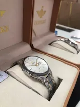 Swiss OUPINKE-reloj mecánico automático para parejas, pulsera a juego, regalos de San Valentín