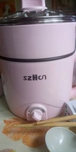 Mini máquina de Cocina eléctrica multifunción para el hogar, olla caliente de una sola/doble capa, olla de arroz multieléctrica, sartén antiadherente, 220V