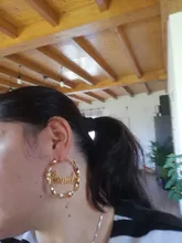 Pendientes de aro grandes personalizados, joyería con nombre personalizado, de estilo hip hop, Sexy, 2020