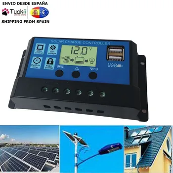 

Solar panel controller 30A battery charge controller 12V/24V dual Usb