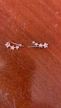 Pendientes de tuerca de Estrella de Plata de Ley 925 para mujer, joyería de boda para fiesta, joyería hipoalergénica eh393