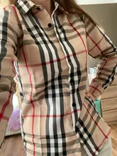 Camisa informal de moda para mujer, camisa de gasa con solapa y manga larga con estampado de labios, a cuadros, nueva de 2020