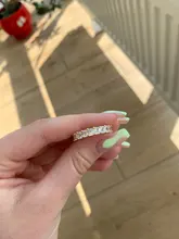 Huitan-anillos de promesa de amor para mujer, joyería de boda, cristal cuadrado pavimentado, circonita, anillo de compromiso de boda elegante, nuevo