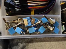 Interruptor de encendido y apagado MTS-101, 2 pines, ac, 2 posiciones, AC125V/6A 250V/3A 6mm, azul, 10 Uds.