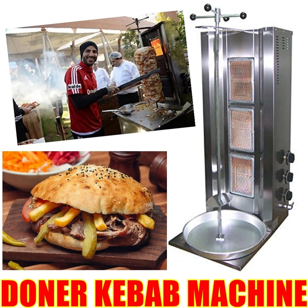 Burner GAS Shawarma Gyro Doner Kebab BBQ Rotisserie Tacos Al Pastor