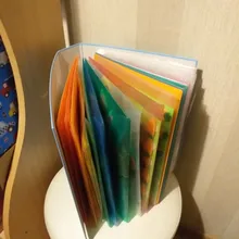 Bolsa de documentos de 11 agujeros, carpeta de Bolsillo de papel de archivo con cierre de gancho y bucle para escuela, suministros de oficina y profesores, Color variado, 5 uds.