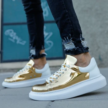 

Gold high quality 100% vegan leather men casual shoes. Shoe, sneaker shoe, van shoe, air shoe, basket shoe, flip shoe, trainer shoe, chaussure, laofer shoe, gel shoe, young man shoes, chaussures de jeunes hommes