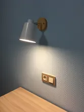 Wall-Lights Bedside Wooden Bedroom Nordic-Macaroon Modern Ce E27 for 6-Color Steering-Head