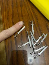 Abalorios de lychee a la moda, cuchillo, espada, cuentas de plata tibetanas, colgante, pulsera, collar, fabricación de joyería, bricolaje, 10 Uds., gran oferta