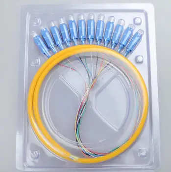 

10PCS/Lot SC/UPC 12 Colors SM Optical Fiber Pigtail Bundle Tail Fiber Pigtail Free Shipping