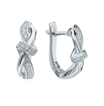 

Silver earrings with cubic zirconia sunlight sample 925