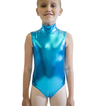 

Metallic High Neck Girls Dance Leotard Jazz Leotard Ladies Sizes Available Zipper Back