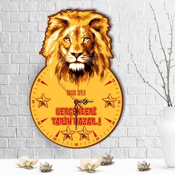 

Personalized Yellow Red Design Wooden Wall Clock-5