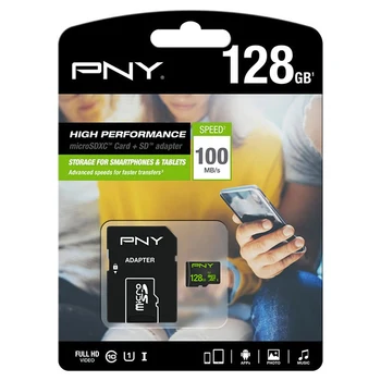 

Micro SD Memory Card with Adaptor PNY 100 MB/s Black