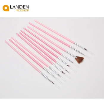 

10 PCs UV Gel acrylic nail art brushes set for manicure drawing pencil nail tip paint Pen