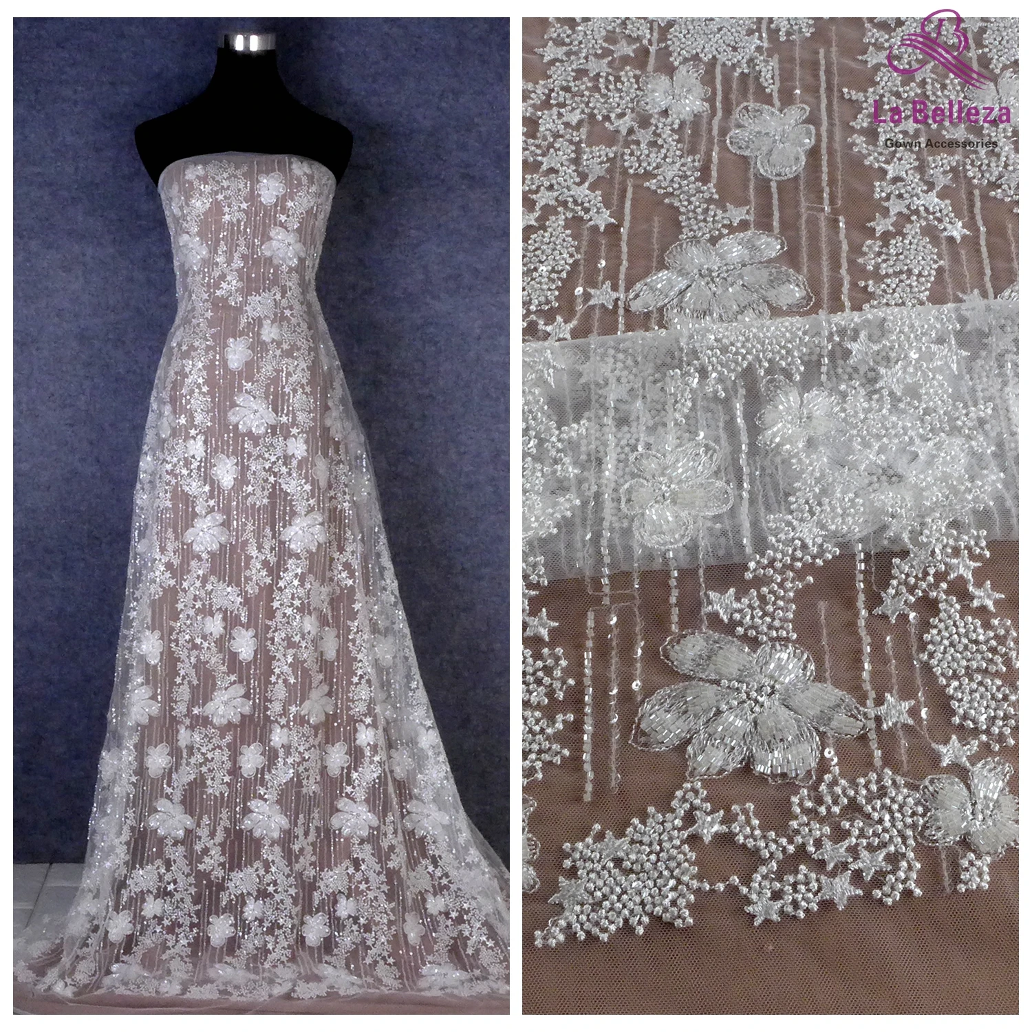 La Belleza 2021 New fashion bridal,ivory lace fabric,off white beading ...