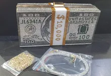 Cartera con pedrería y bolso de mano para dinero, cartera con pedrería de 10000 dólares, bolso de noche, bolso de hombro PARA CENA DE BODA