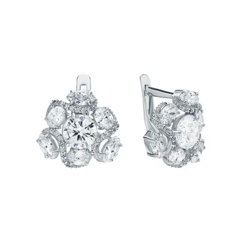 

Silver earrings with cubic zirconia sunlight sample 925 test
