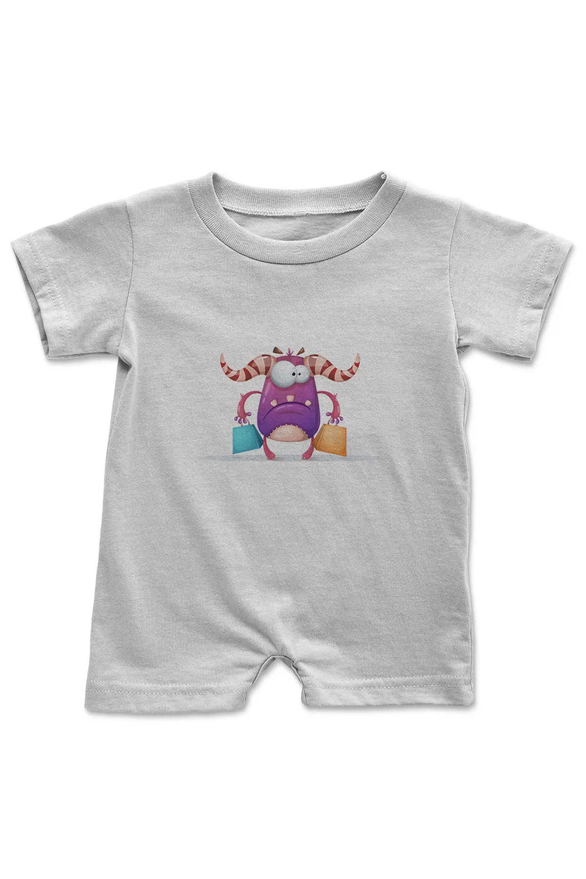 Angemiel Baby Shopping Monster/белый комбинезон с защелками для мальчиков |