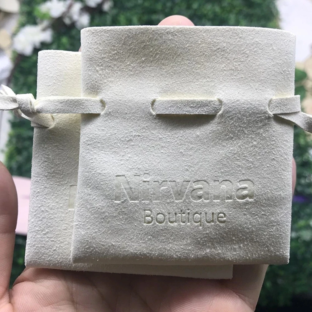 100pcs personalized microfiber suede jewelry pouches bags with custom logo, fashion chic small jewelry bag packaging pouches