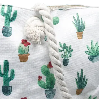 

Shopper bag with rope handle-Mini Cactus