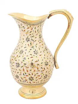 

Vase-pitcher 9 "(Leaf enamel White)